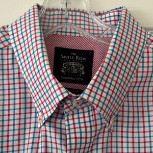 The Seville Row Company men’s shirt with contrasting cuff and inside placket.